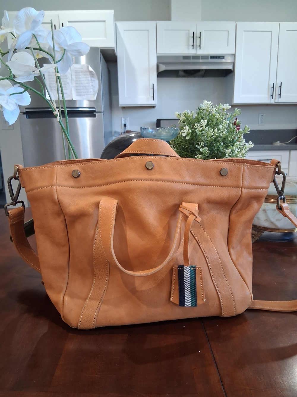 Madewell Tan Leather Satchel with Strap